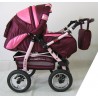 Wózek dziecięcy Krasnal HUGO ( bordo + różowy )