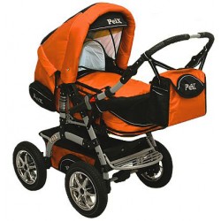 Wózek dziecięcy Peix 07 (czarny + pomarańczowy)