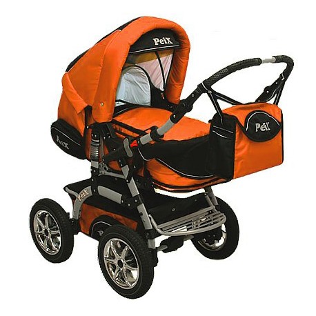 Wózek dziecięcy Peix 07 (czarny + pomarańczowy)