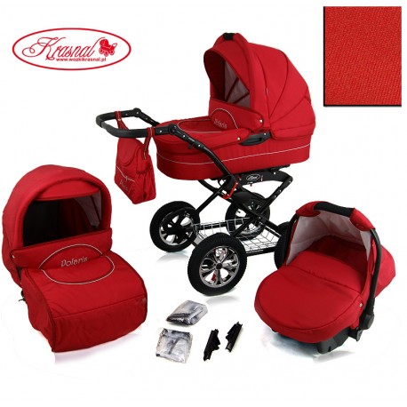 Wózek dziecięcy Krasnal POLARIS (czerwony + czerwony)